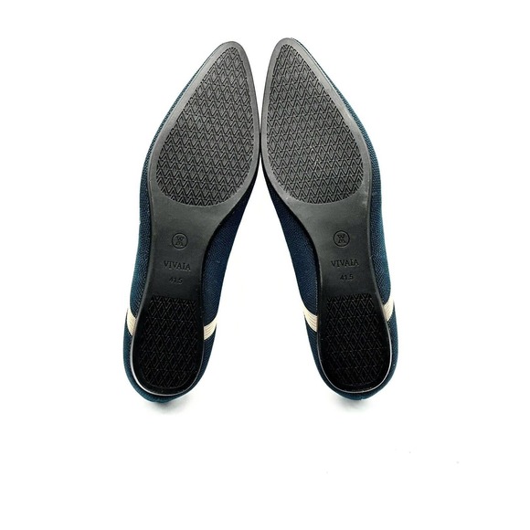 Vivala Shoes Women Size Size 10 Pointed-Toe V-Cut Flats Vienna 2.0 Teal Tan - Picture 7 of 9